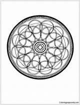 Circle Mandala Pages Coloring sketch template