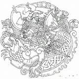 Norse Odin Viking Mythology Coloring Pages Tattoo Celtic Gods Colouring Armor Nordic Adult Tattoos Drawing Designs Vikings Mehr Goddesses Printable sketch template