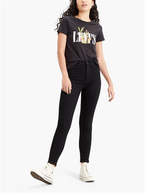 Levi S Mile High Super Skinny Jeans Black Celestial At John Lewis