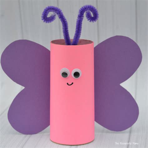 toilet paper roll butterfly craft  resourceful mama