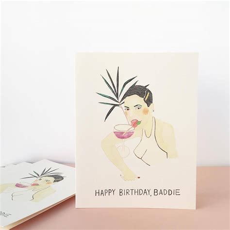 Red Cap Cards — Happy Birthday Baddie Illustrated By