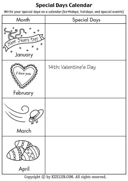 special days calendar lesson plan    grade lesson planet