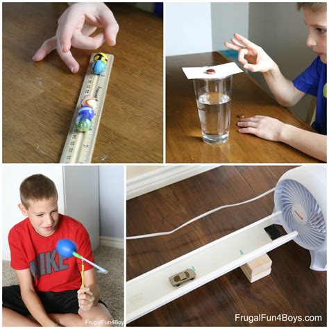 physics science experiments  elementary aged kids frugal fun