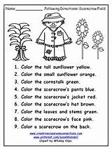 Following Scarecrow Worksheets Sunflowers Language sketch template