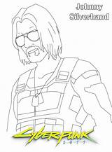 Cyberpunk 2077 Coloring Silverhand Johnny Pages Judy Alvarez sketch template