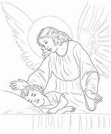 Angel Guardian Coloring Sleeping Child Pages Over Catholic Para Da Printable Disegni Colorear Colorir Color Un Baby Dibujos Angels Kids sketch template