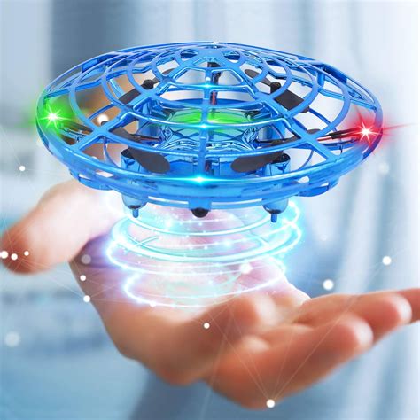 ufo flying toys  kids hand controlled mini drone ufo toy   rotating  led lights