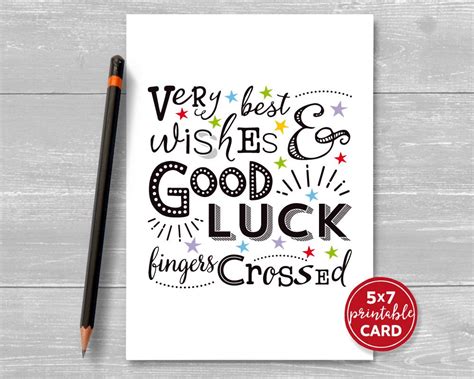 printable good luck card   wishes good luck etsy uk