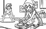 Coloring Squid Girl Wecoloringpage sketch template