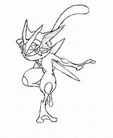 Greninja Coloring Amphinobi Remarquable Pokémon Guardado sketch template