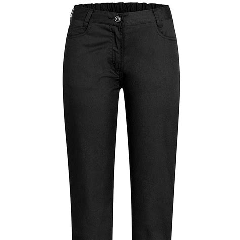 pantalon femme noir polyester coton peut bouillir taille elastiquee au dos