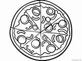 Pizza Coloring4free 2021 Coloring Printable Pages Food Related Posts sketch template