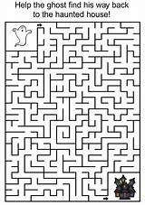 Halloween Printable Mazes Puzzles Hard Printablee sketch template