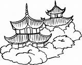 Coloring Pagodas Pagoda Categories sketch template
