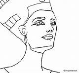 Nefertiti Coloring Bust Colorear Coloringcrew Egypt sketch template