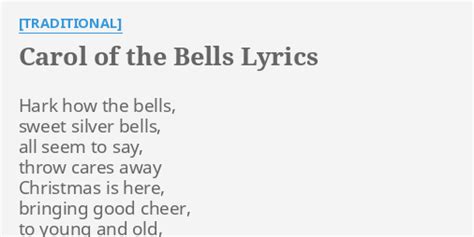 carol   bells lyrics  traditional hark   bells