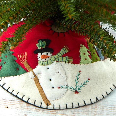 mini handcrafted snowman tree skirt stockings tree skirts christmas  winter holiday