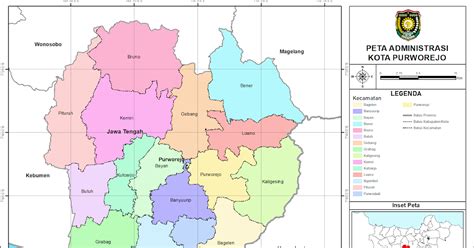 peta administrasi kabupaten purworejo provinsi jawa tengah neededthing