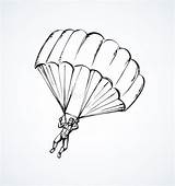 Fallschirmspringer Parachutiste Vektorzeichnung Vecteur Parachutist Parachute Fallschirm Zeichnung sketch template