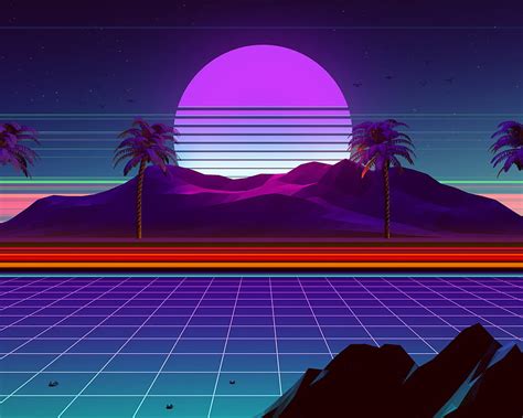 retro wave  resolution backgrounds  hd