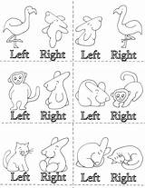 Left Right Preschool Coloring Pages Printables Color Teaching Activities Kindergarten Printable Little sketch template