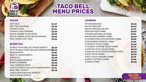 taco bell menu prices  breakfast discounts