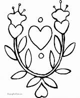 Coloring Pages Flower Flowers Valentine Color Valentines Printing Help sketch template
