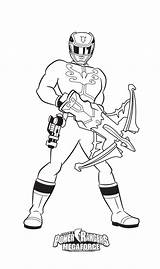 Rangers Power Ranger Coloring Pages Megaforce Red Kids Coloring4free Children Simple Printable Gold sketch template