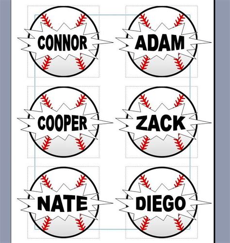 printable baseball tags