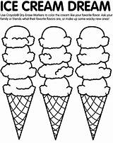 Coloring Pages Ice Cream Wayne Printable Cone Clipart Color Cones Colouring Summer Thiebaud Crayon Crayola Big Yum sketch template