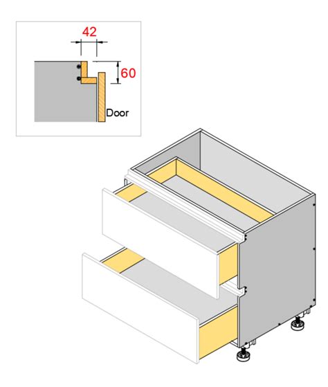 standard  drawers finger pull cabinet