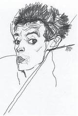 Schiele Egon Portrait sketch template