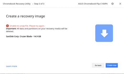 chromebook recovery utility troubleshooting