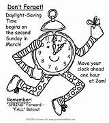 Daylight Savings Time Spring Coloring Reminder Forward Ahead Saving Kids Pages Activities Puzzles Light Word Search Printables Back Fall Colouring sketch template