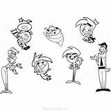 Fairly Oddparents Odd Timmy Cosmo Wanda Xcolorings Poof Trixie sketch template