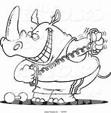 Weights Stretching Rhino Leishman sketch template