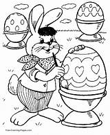 Easter Coloring Pages Painting Eggs sketch template