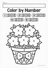 Number Color Spring Preschool Coloring Pages Flower Kindergarten Worksheets Numbers Activities Kids Colors Math Teacherspayteachers Nursery Printable Rhymes Crafts School sketch template