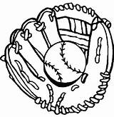 Baseball Glove Coloring Pages Gloves Drawing Clipart Mitt Drawings Printable Sheets Color Kids Softball Clip Cliparts Print Sports Ball Boxing sketch template