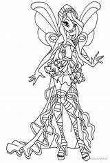 Coloring Winx Club Pages Bloomix Bloom Getcolorings Color Print sketch template