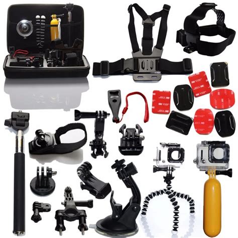 gopro accessories set kit mount  sj gopro hero      black