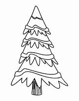 Tree Christmas Outline Printable Cartoon Blank Coloring Template Pages Printablee Via sketch template