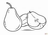 Coloring Pear Pages Whole Sliced Drawing sketch template