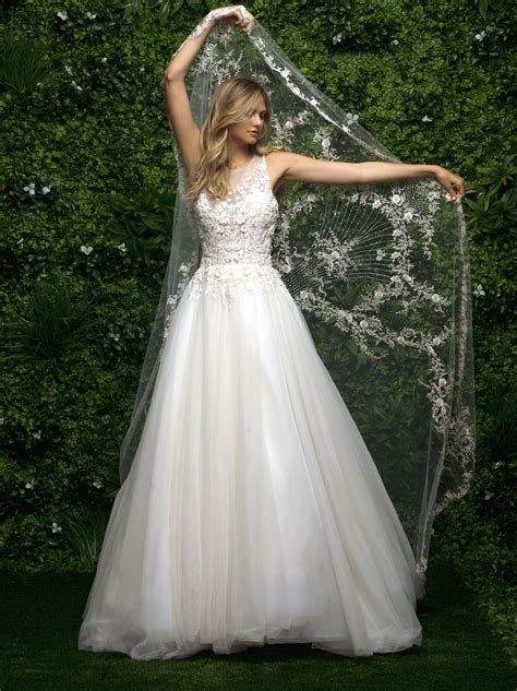 pin  blossom veils  spring  collection sleeveless wedding dress wedding dresses