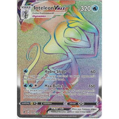 pokemon trading card game 195 192 inteleon vmax full art rainbow rare