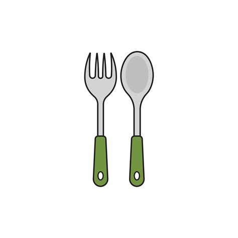 kids drawing cartoon vector illustration fork  spoon isolated