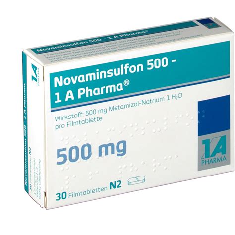 Novaminsulfon 500 1 A Pharma Filmtabletten Shop