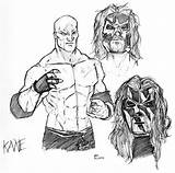 Wwe Kane Coloring Pages Mask Deviantart Template Sketch 2006 sketch template