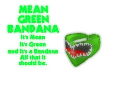 roblox item reviews  green bandana review