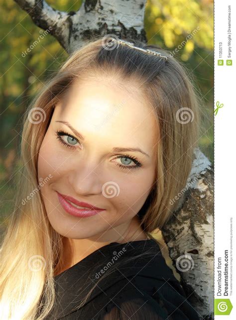 Portrait Sexual Blonde In Forest Stock Image Image Of
